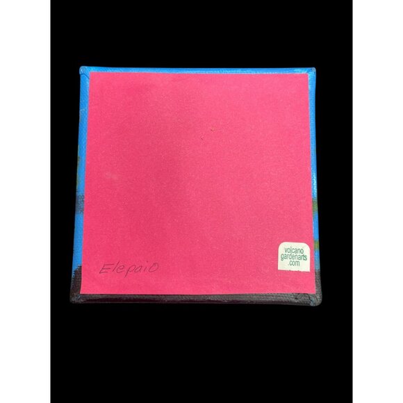 Original Bird Painting By L Peterson 4x4 Canvas Nature Scene With Red Flowers & - Picture 12 of 13